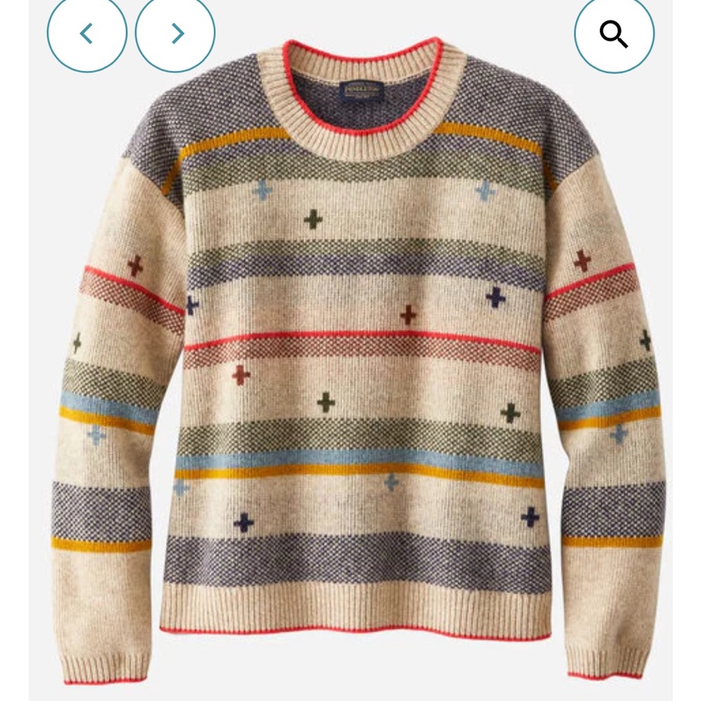 Pendleton Womens Bridger Stripe Lambswool Sweater Small
